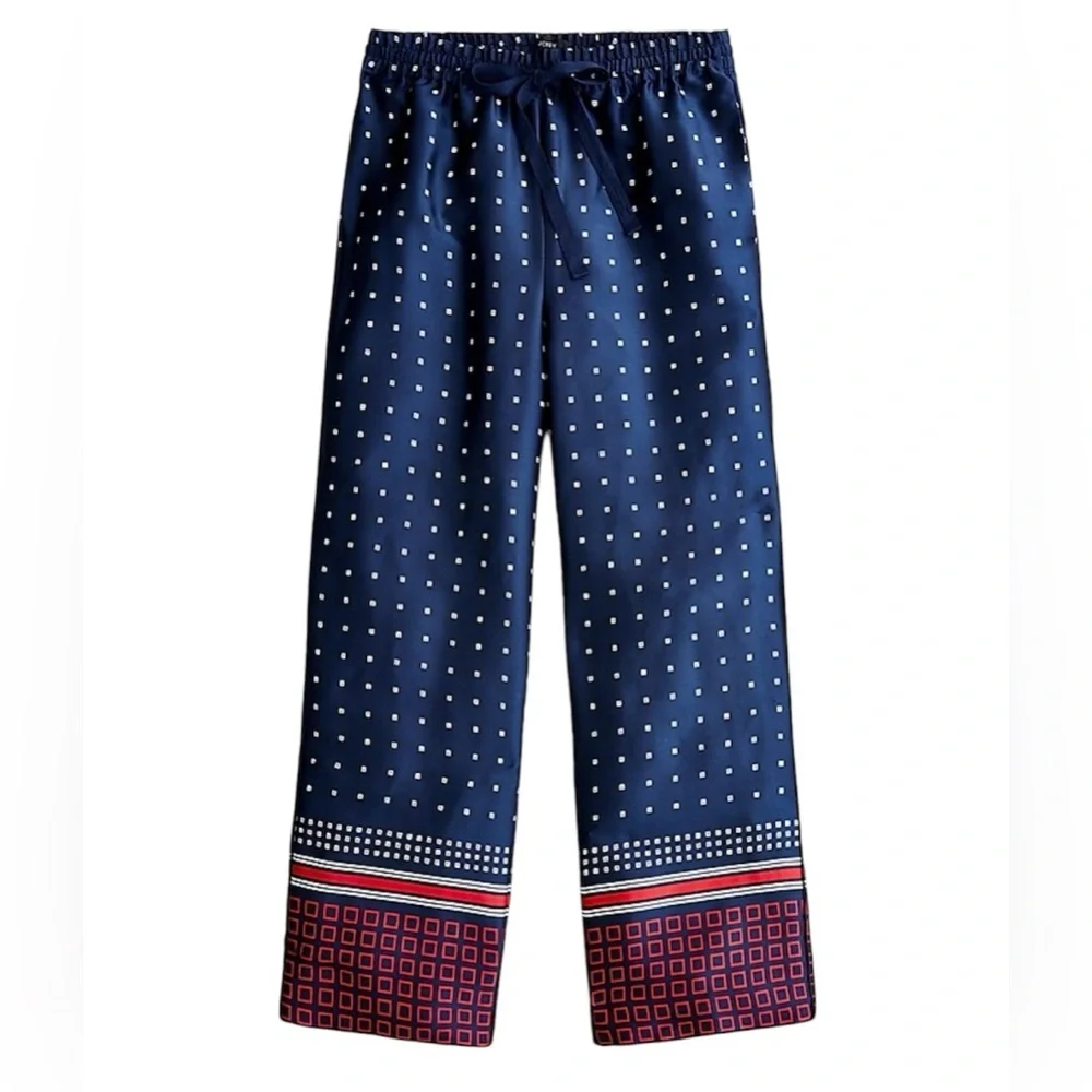 J. Crew Navy and Red Patterned Trousers - Picture 1 of 6